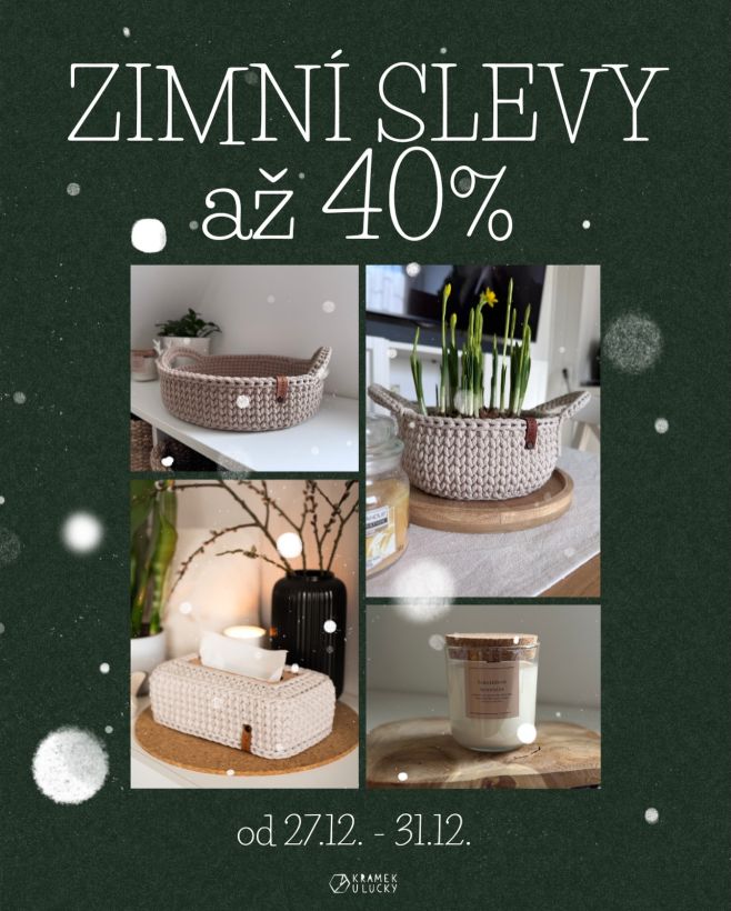 Pomozte mi udělat místo na nové projekty ❤️ Použijte kód zima40 a dostanete slevu 40% na produkty skladem. Platí jen do...
